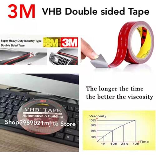 24MM x 4.5M 3M Double Sided Tape For Car VHB Strong Sticky Adhesive Tape Anti-Temperature Waterproof Office Decor Thickness 0.8m