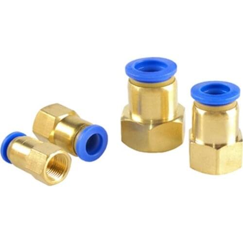 Air Pipe Fitting 4/6/8/10/12mm Hose Tube 1/8" 1/4" 3/8" 1/2" BSPT Female Thread Brass Pneumatic Connector Quick Joint Fitting