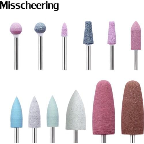 20Types Rubber Silicone Nail Drill Bit Nail Buffer Quartz Rotary Burr Mills Cutter for Manicure Drill Accessorie Polishing Tools