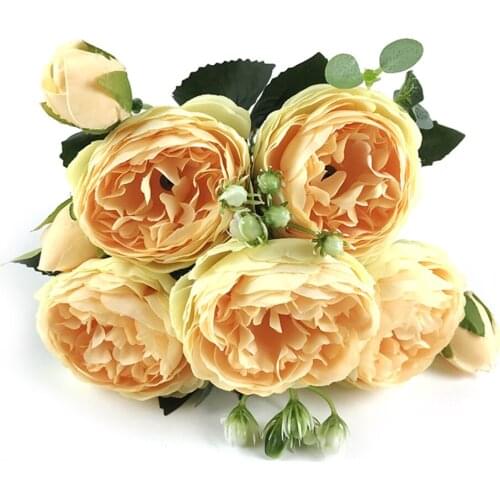 Simulation Peony Peonies Decorate Artificial Flower Wedding Home Decoration Real Touch 5 Heads Party Diy Crafts Table Ornament