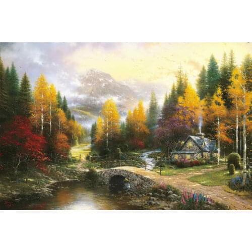 The Valley Of Peace Thomas Kinkade HD Canvas Print Living Room Bedroom Wall Pictures Art Painting Home Decoration No Frame