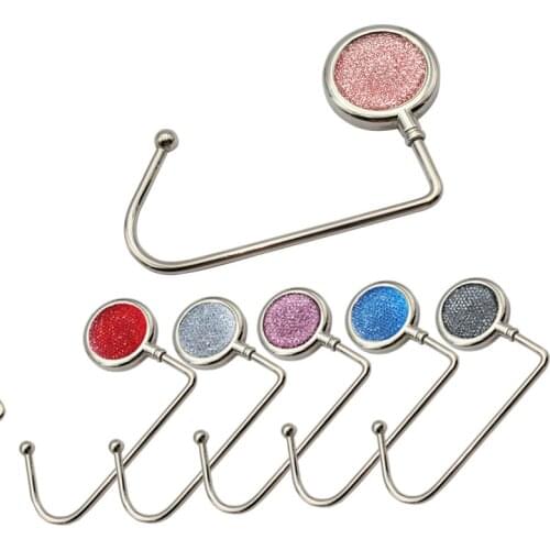 Creative Portable Metal Foldable Bag Purse Hook Handbag Hanger Purse Hook Handbag Holder Shell Bag Folding Table Hook