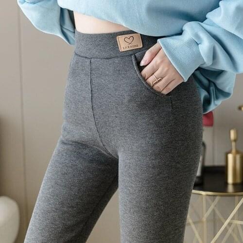 Winter Women Leggings Velvet Warm Pants High Waist Legged Women Solid Color Legging Comfortable Keep Warm Stretchy Legging Y147