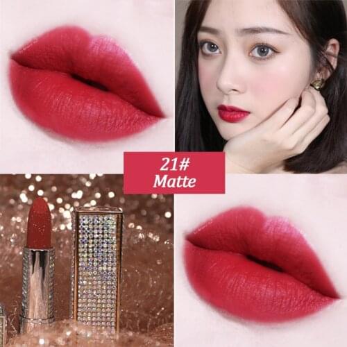 Star Diamond Shining Packaging Matte Lipstick Lasting Waterproof Sexy Red Lipgloss Makeup Cosmetic Maquiagem new