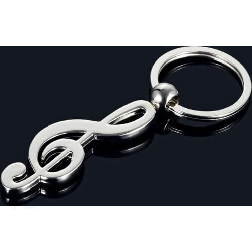 Metal Keychain With 3d Musical Note Pendant, Male And Female Car Bag Key Chain Pendant Jewelry