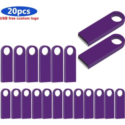 Bulk 20pcs free Custom logo metal Pen drive High speed Waterproof 128GB 64GB 8GB 4GB USB Flash Drives usb 2.0 u disk for PC