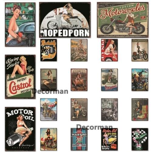 [ Mike86 ] Motor Pin Up Metal Tin Sign Retro Amy Wall Posters Iron Painting Gift Art Decor Pub LTA-1789 20*30 CM