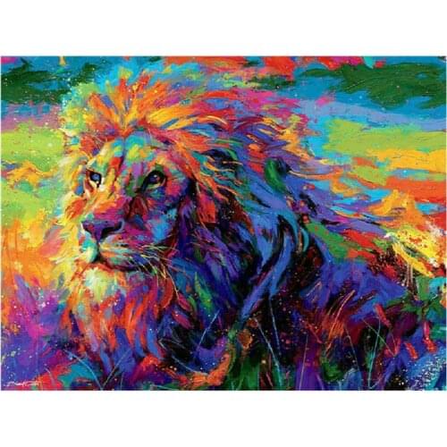DIY 5D Square Diamond Painting Cross Stitch Kit Abstract lion Diamonds Embroidery Crystals home Decor resin drill Mosaic Picture