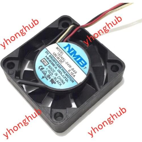 NMB-MAT 1604KL-04W-B49 M51 DC 12V 0.10A 3-Wire 40x40x10mm Server Cooling Fan