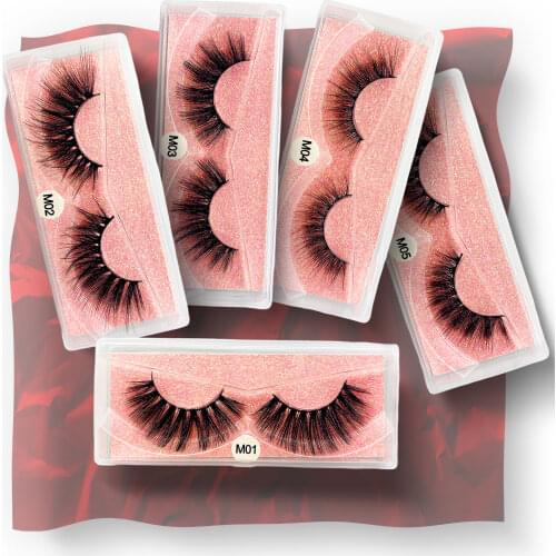 1 Pair Eye Lashes Handmade Natural 3D Mink Eyelashes Fake Makeup Soft Volume False Lashes Long Wispy maquiagem