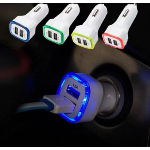 New Arrival 2.1A+1A Dual 2 USB Port LED Car Charger Adapter for Universal Smart Phone Tablet