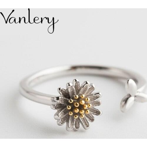 New Gothic Men Daisy Flower Rings For Women Jewelry Birthday Gift Romantic Wedding Engagement Drop Shipping 2021