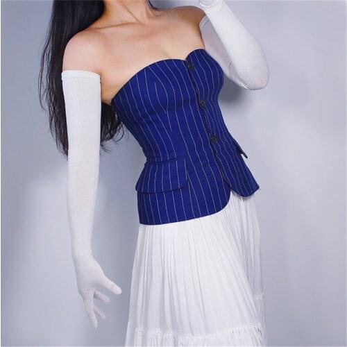 Extra Long Wool Gloves 70cm Knitted Five-Finger High Elastic Wool-Containing WomenS Warm White ZZ70-2