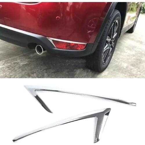 Reamocea 2x Silver ABS Car Rear Front Fog Light Cover Eyebrow Trim Sticker Rear Bumper Decoration For Mazda CX-5 CX5 2017-2021