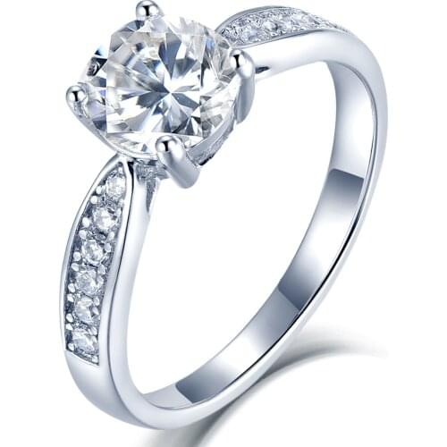 Luxury Women Ring 100% 925 Sterling Silver Ring Noble Moissanite Wedding Rings Jewelry Accessories Gift For Girl Lady Party