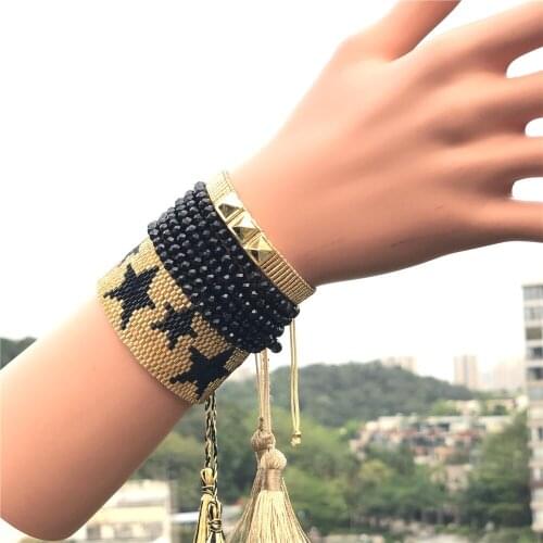 Handmade Evil Eye Miyuki Seed Beads Bracelets Set Loom Woven Friendship Jewelry