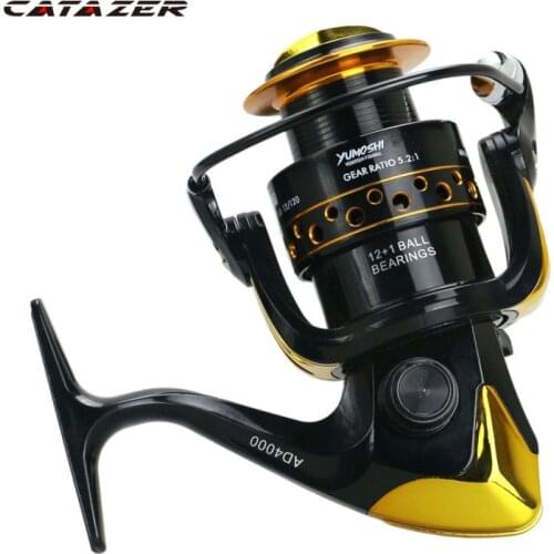 Fishing Reel 12+1BB 2000-9000 Series 5.5:1/5.2:1/4.1:1 Gear Ratio Metal Rocker Rotate Reel Fishing Wheel