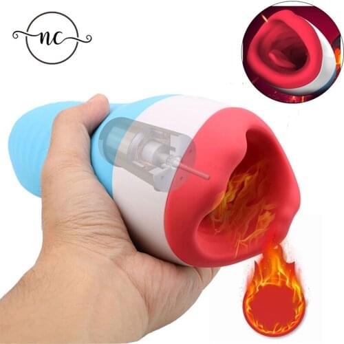 Sex Toys for Men 10 Speeds Heating Blowjob Deep Throat Oral Sex Machine Masturbation Pocket Vibrator 18+ Male Masturbation Cup