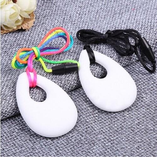 Silicone Baby Teether Toddler Kids Drop Ring Teething Black Chian Necklace Pendants Newborn Molars Tooth Chewable Teething Toy