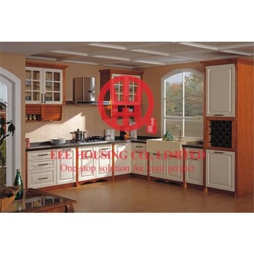 Modern elegant solid wood kitchen cabinet with excellent design and quality shipping by sea