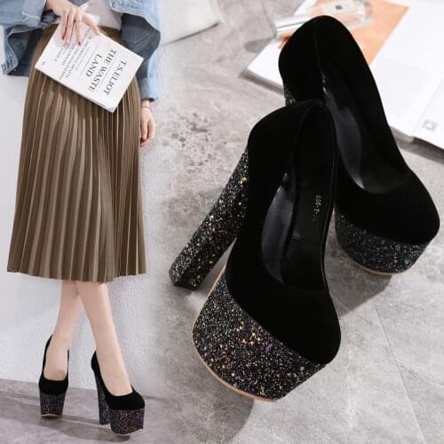Lady Platform Pumps Sexy Ultra High Heels 17cm Patent Leather Sexy Shoes Women Party Shoes Women Pumps Wedding Shoes