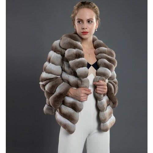 Women Fur Coat Natural Rex Rabbit Fur Jacket Female Winter Fashion Cropped Outwear Top Selling High Quality