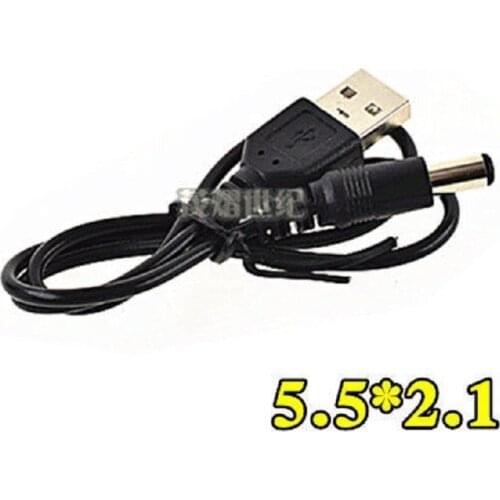 10pcs USB Male to 5.5 mm/2.1 mm 5.5*2.1 DC Barrel Jack Power Cable AC plug Transfer Connector Charger interface converter