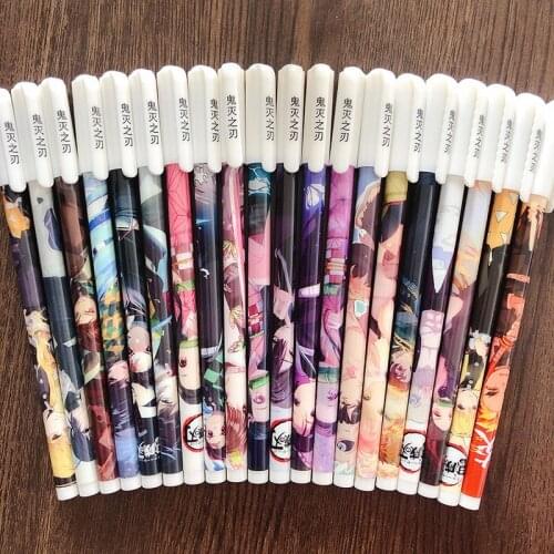 40 pcs/lot Creative Demon Slayer Gel Pen Cute 0.5mm black Ink Signature Pens Promotional Gift Office School Supplies