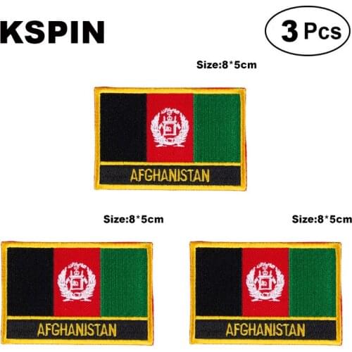 Afghanistan Rectangular Shape Flag patches embroidered flag patches national flag patches for clothing DIY Decoration