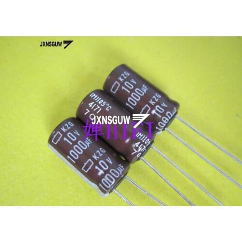 20PCS NIPPON KZG 10V1000UF 8X15MM NCC Aluminum electrolytic capacitor 1000UF/10V CHEMI-CON 105 degrees 1000uF 10V