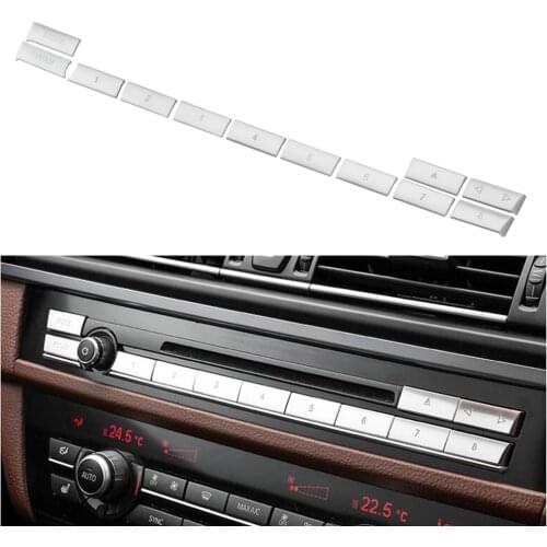 For BMW 5/6/7 seri F10 F11 F18 GT F07 F06 F12 F01 F02 Chrome ABS Air Conditioner CD Digit Button Sequin Paste Cover Trim Sticker
