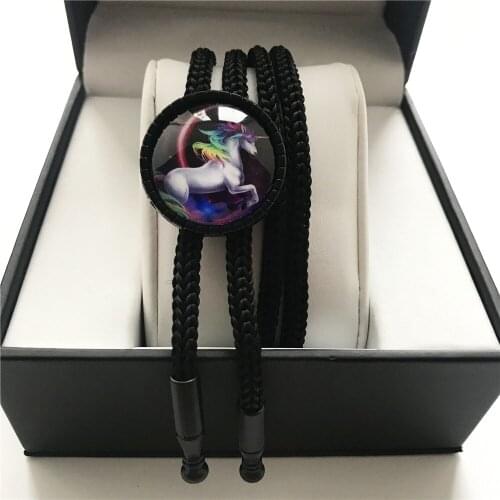 Rainbow Unicorn Men Women Fashion Bolo Tie Boys Girls Jewelry Bow Ties Neck Wear for Party