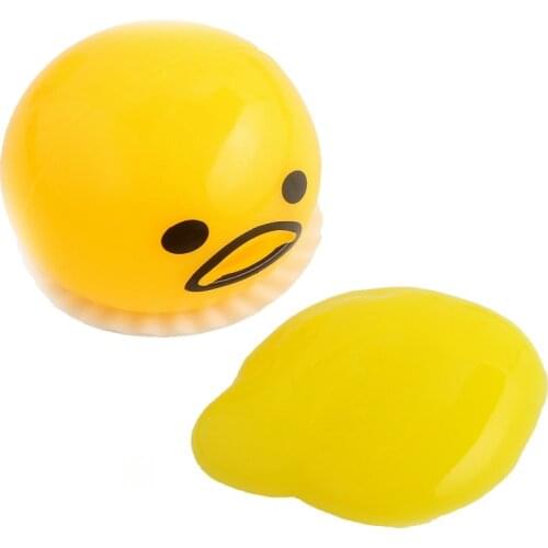 Hot Sale Squishy Vomitive Egg Yolk Anti Stress Reliever Fun Gift Yellow Lazy Egg Joke Toy Ball Egg Squeeze Funny Toys AntiStress