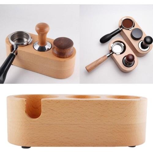 Coffee Temper Stand, Sturdy Wooden Tamping Stand for Coffee Machine Coffee Tamper BaseAnti-slip Hand Coffee Tampers Accessories