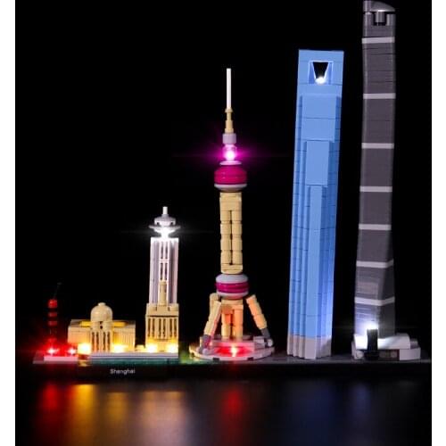 LED Lighting Kit for Architecture Building Shanghai 21039 (Only LED Light, No Block Kit)