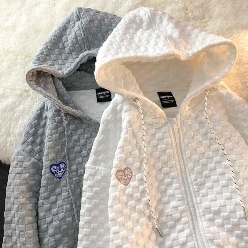 Harajuku Korean Loose Thin Long-sleeved Woman Hoodie Zipper Hooded Sun Protection Coat Solid Color Retro Hoodies Shirt Goth Top