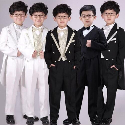 Childrens Clothing Boy Suit Children Wedding Performance Wedding Party Tuxedo Child Blazer Clothing Set 6pcs Kids Clothes Boys
