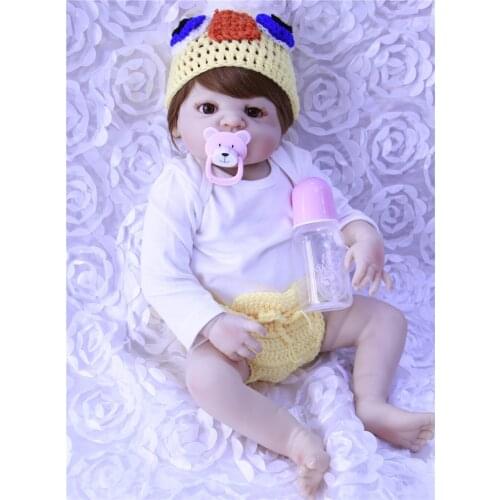 Girl reborn dolls 23" NPK full silicone reborn baby dolls toys for child gift can bathe bebes reborn de silicone real bonecas