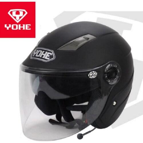 2020 Summer New YOHE Double lens Half Face Motorcycle Helmet Half cover Motorbike helmets with Bluetooth of ABS PC Lens visor
