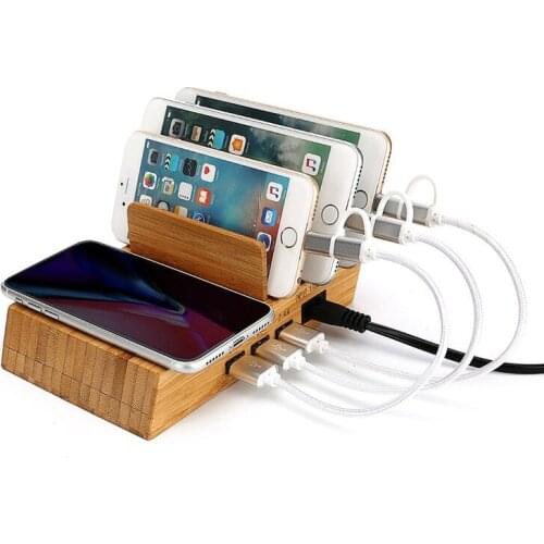 Multi-port Wireless Charging Base Bracket with 3 USB Port Smart Fast Charge Mobile Desktop Stand Charging Base Bracket