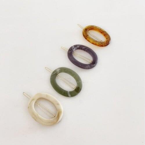 2020 New Vintage Geometric Oval Acrylic Resin Hairgrips Hair Clips For Women Fashion Hair Accessories Hairpins