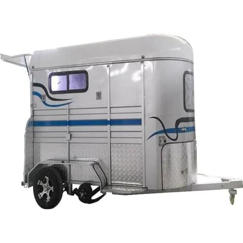 Good price 2 horses angle load horse carriage trailer support customization