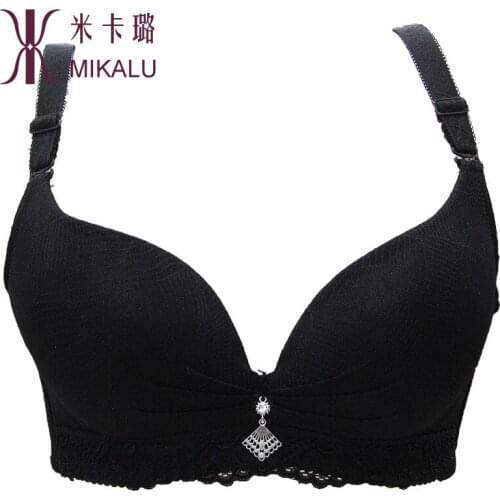 Push up women bra for girl black Gather bra push up sexy bra school girl Cheap underwear push up bra for women without panties