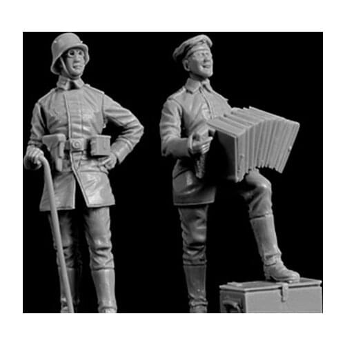 Unassambled 1/35 ancient Officer Singing include 2 Resin figure miniature model kits Unpainted