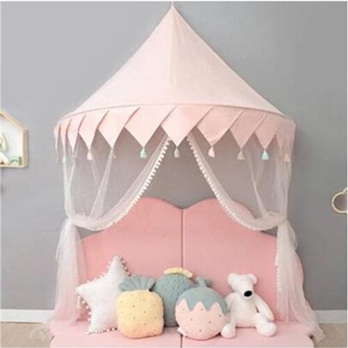 Nordic Kids Bed Canopy Mosquito Net Baby Crib Netting Bed Tent Portable Girl Princess Castle Teepee Child Play Tent House Tipi