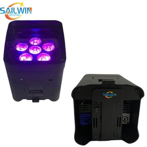 6X18W LED Flat Par RGBAW UV Battery Powered LED UPLIGHT DMX Controller For Disco DJ Music Party Club Dance Floor Bar Stage Light