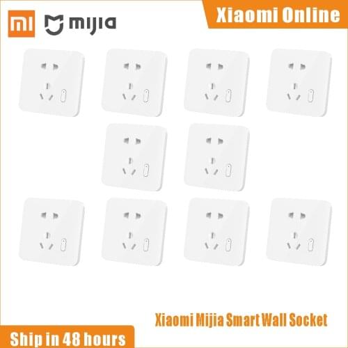 Xiaomi Mijia Smart Wall Power Socket Voice Control OTA Upgrade Intelligent Linkage Plug Sockets Home Outlet 250V Socket MijiaAPP