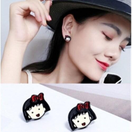 Cherry Maruko Sakura Kotake Cherry Seed Cartoon Cute Earrings Ladies Jewelry