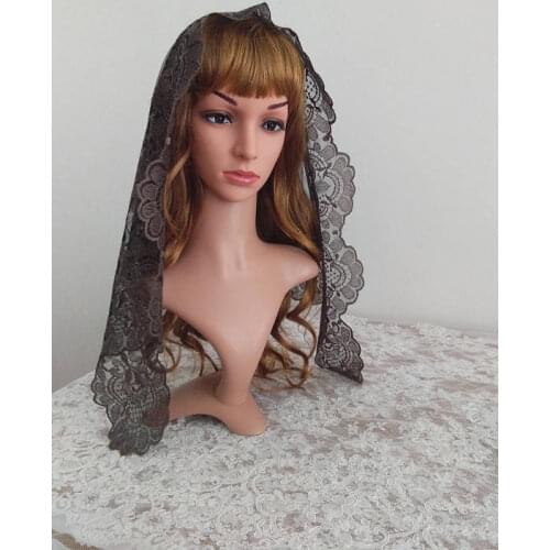 Embroidery Spanish Lace Mantilla Catholic Veil for Lady Head Coverings