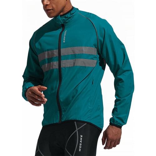WOSAWE Windproof Cycling Jacket Reflective Mens Jacket Windbreaker Bicycle Windshield Short Winds Light-reflecting Bike Jackets